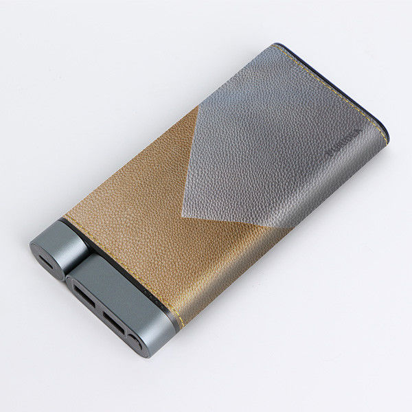 10000mAh Metal Power Bank Deri Finish Patent Tasarım Aydınlatıcı Tipi