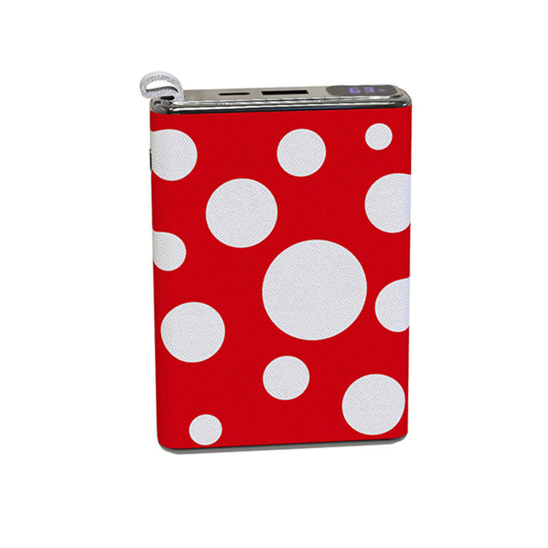 Kırmızı PD20W Power Bank Ultra Slim 10000mah Pocket Mini Tipi Deri Kabuk
