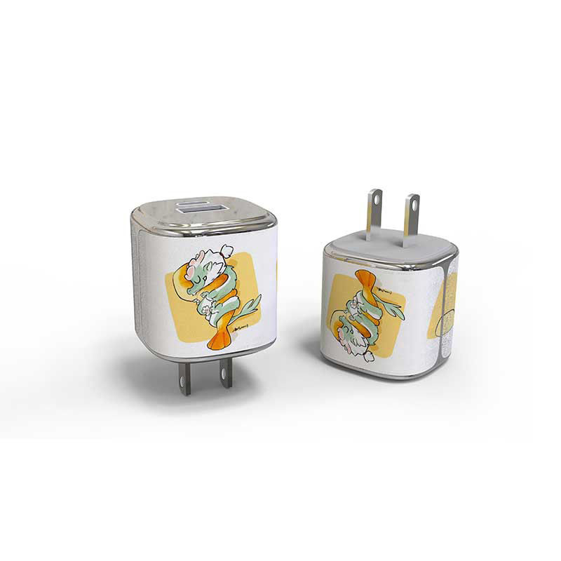 Güçlü Mini 35W GaN USB C şarj cihazı 2 portlu hızlı şarj cihazı deri kabuk